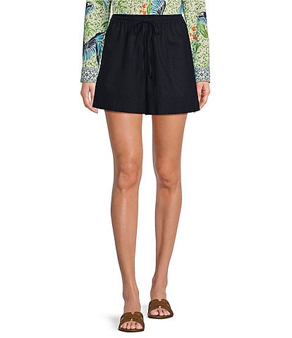 Alex Marie Peyton Mid Rise Linen Drawstring Shorts