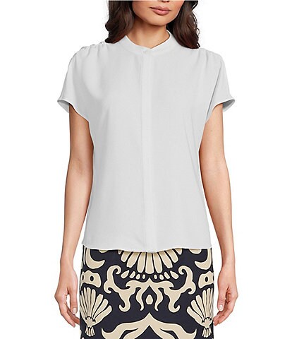 Alex Marie Pia Button Front Short Sleeve Blouse