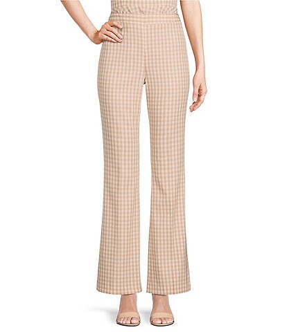 Alex Marie Reese Bootcut Gingham Stretch Twill Pants