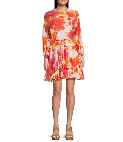 Alex Marie Riley Floral Long Sleeve A Line Dress