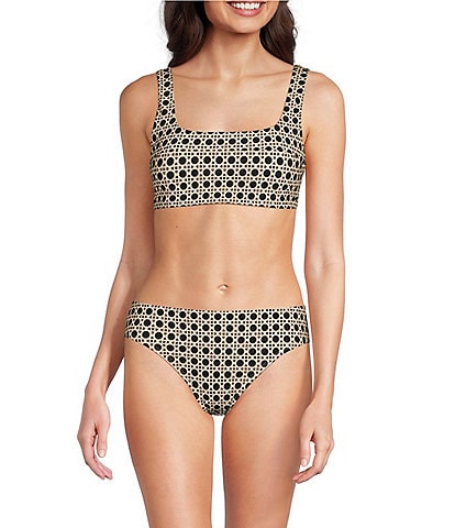 Alex Marie Signature Sculpt Geo Lattice Square Neck Bralette Swim Top & Signature Sculpt Geo Lattice Mid Rise Swim Bottom