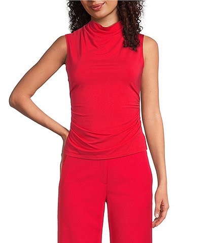 Alex Marie Wendy Draped Cowl Neck Sleeveless Blouse