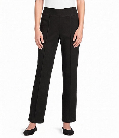 Ali Miles Petite Size Woven Pintuck Ankle Pull-On Pants