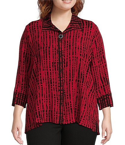 New Womens PLUS SIZE BLACK RED FLORAL GATHERED SIDE TUNIC SHIRT TOP 1X 2X  3X USA