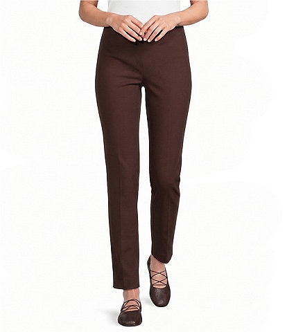 Ali Miles Solid Woven Skinny Leg No Waist Pull-On Ankle Pants