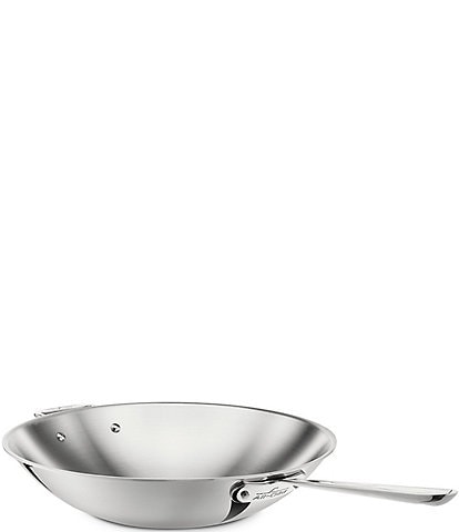 All-Clad D3 Brushed Stainless Steel Bonded Cookware 3-Ply Wok, 14-inch