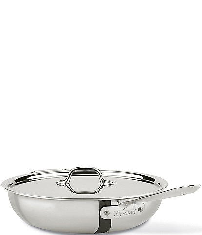 All-Clad D3 Stainless 3-Ply Bonded Cookware Weeknight Pan With Lid 4-Quart