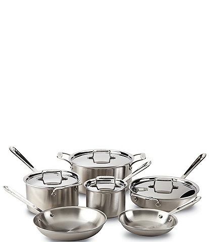 All-Clad D5 Brushed Stainless Steel 5-Ply Bonded Cookware, 10-Piece Set