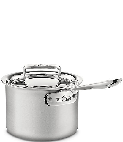 All-Clad D5 Brushed Stainless Steel 5-Ply Bonded Cookware Sauce Pan with Lid, 2 Quart
