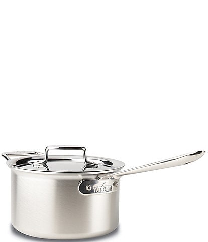 All-Clad D5 Brushed Stainless Steel 5-Ply Bonded Cookware Sauce Pan with Lid, 4-quart