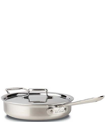 All-Clad D5 Brushed Stainless Steel 5-Ply Bonded Cookware Saute Pan with Lid, 3-Quart