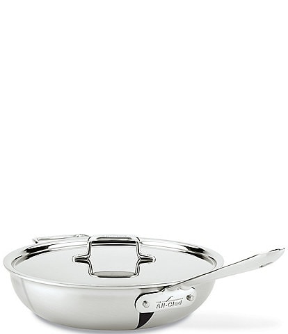 All-Clad D5 Brushed Stainless Steel 5-Ply Bonded Cookware, Weeknight Pan with lid, 4-quart