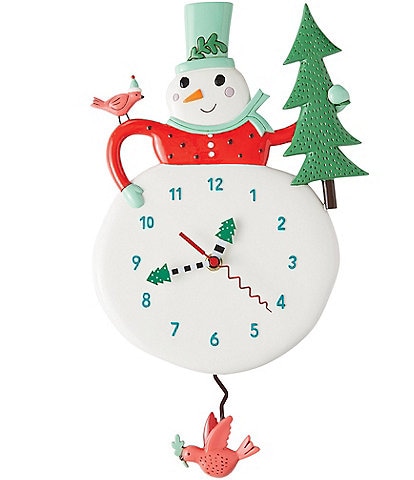 Allen Designs Enesco Allen Designs Snowy Joy Pendulum Wall Clock