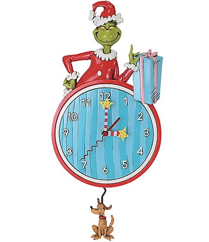 Allen Designs Grinch Santa Wall Clock