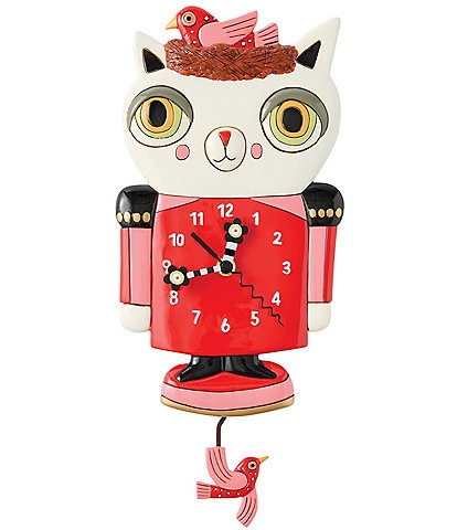 Allen Designs Such Nuts Cat Wall Clock