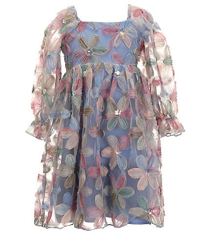 Allison & Kelly Big Girls 7-16 Blouson Sleeve Floral-Soutache Fit & Flare Dress