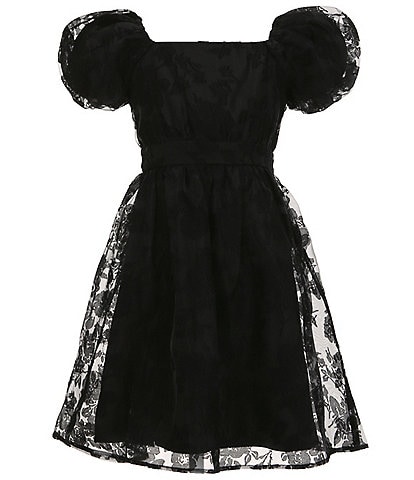 Allison & Kelly Big Girls 7-16 Bubble Sleeve Burnout Organza Dress