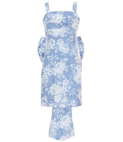 Allison & Kelly Big Girls Sleeveless Floral-Toile-Printed Bow-Back Dress