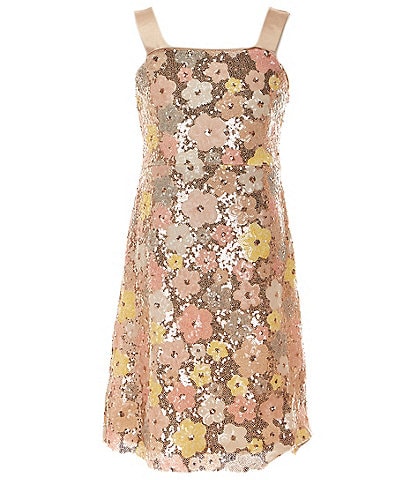 Allison & Kelly Big Girls 7-16 Sleeveless Sequin-Embellished Floral Mesh A-Line Dress