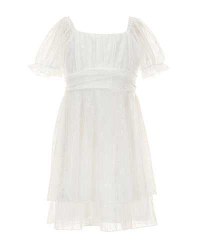 Allison & Kelly Little Girls 4-6X Short Puff Sleeve Floral Criss Cross Dress