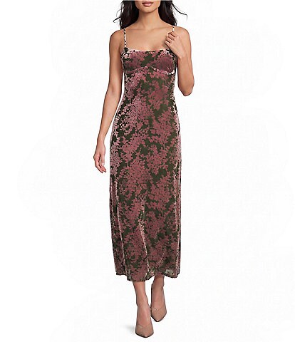 Allison & Kelly Sleeveless Burnout Floral Midi Dress