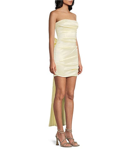 short dress with long side train Short Dress With Train On The Side