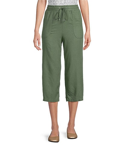 Allison Daley Linen Blend Pull-On Capri Pants
