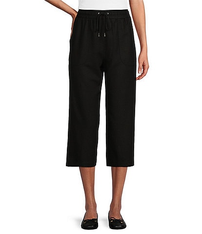 Allison Daley Linen Blend Pull-On Capri Pants