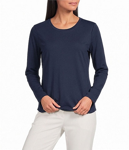 Allison Daley Long Sleeve Crew Neck Knit Top