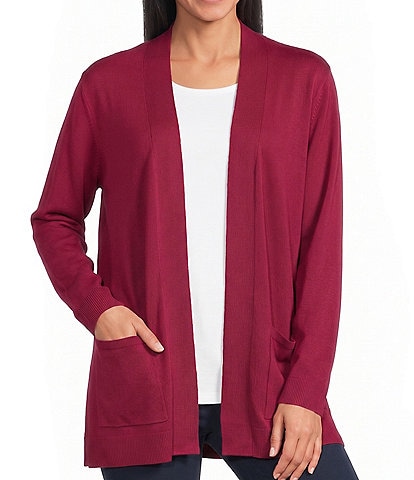 Allison Daley Long Sleeve Open-Front Cardigan