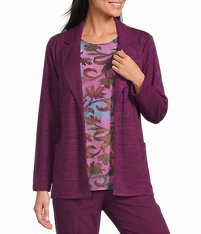 Allison Daley Long Sleeve Open Front Notch Lapel Blazer Cardigan
