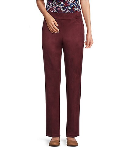 Allison Daley Luxe Suede Straight Leg Pull-On Pants