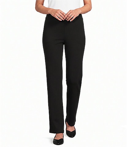 Allison Daley Petite Size Pull-On Waist Straight Leg Knit Pants