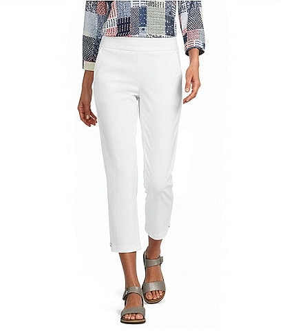 Allison Daley Petite Size Stretch Pull-On Straight Leg Crop Pants