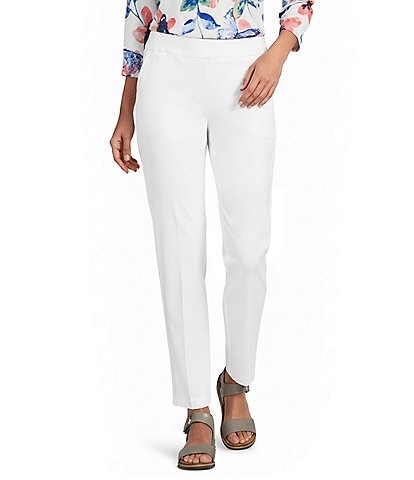 Allison Daley Petite Size Stretch Pull-On Straight Leg Pants