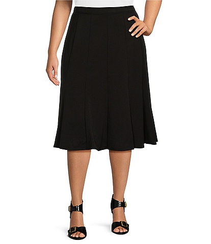 Allison Daley Plus Size City Stretch Gored Panel Skirt