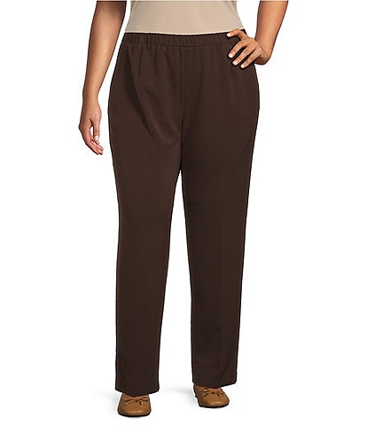 Allison Daley Plus Size City Stretch Straight Leg Pull-On Pants