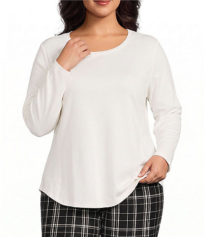 Allison Daley Plus Size Long Sleeve Crew Neck Knit Top