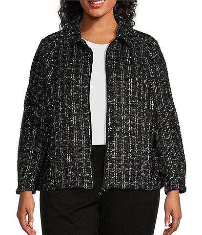 Allison Daley Plus Size Long Sleeve Full Front Zip Front Lined Jacket