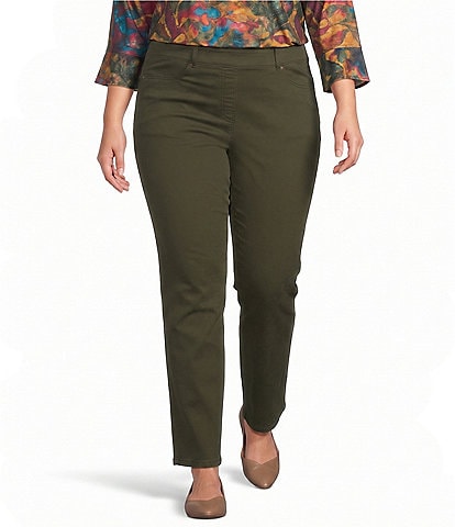 Allison Daley Plus Size Straight Leg Pull-On Chino Pants