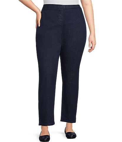 Ruby Rd. Plus Size French Terry Elastic Waist Pull-On Pants