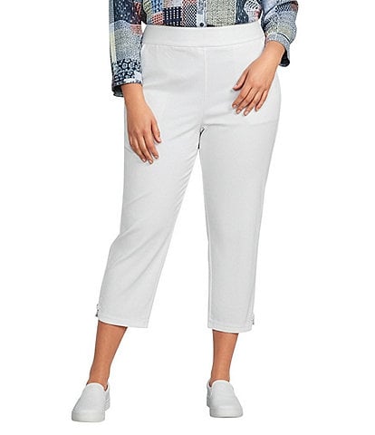 Allison Daley Plus Size Stretch Pull-On Straight Leg Crop Pants