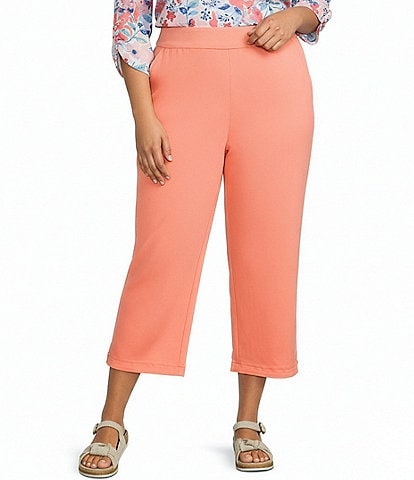 Allison Daley Plus Size Stretch Pull-On Straight Leg Crop Pants