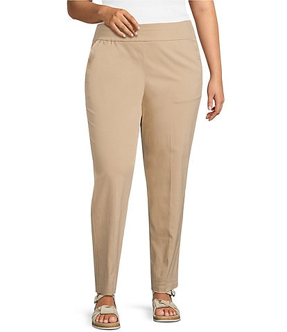 Allison Daley Plus Size Stretch Pull-On Straight Leg Pants