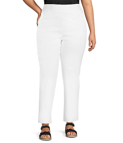 Allison Daley Plus Size Stretch Pull-On Straight Leg Pants