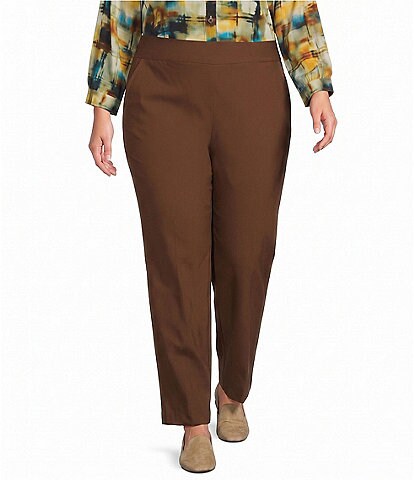 Allison Daley Plus Size Stretch Pull-On Straight Leg Pants