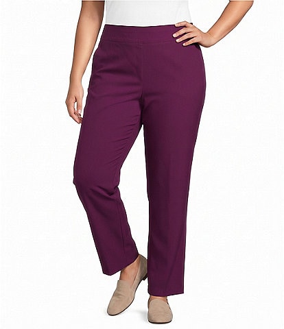 Allison Daley Plus Size Stretch Pull-On Straight Leg Pants