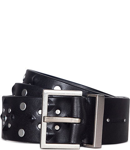 ALLSAINTS 1.49#double; Studded Leather Belt