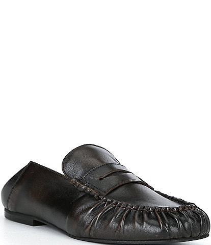 ALOHAS Aven Open Back Slip On Leather Loafer Mules
