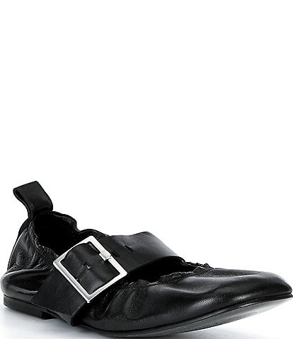 ALOHAS Sarea Leather Buckle Strap Ballet Flats